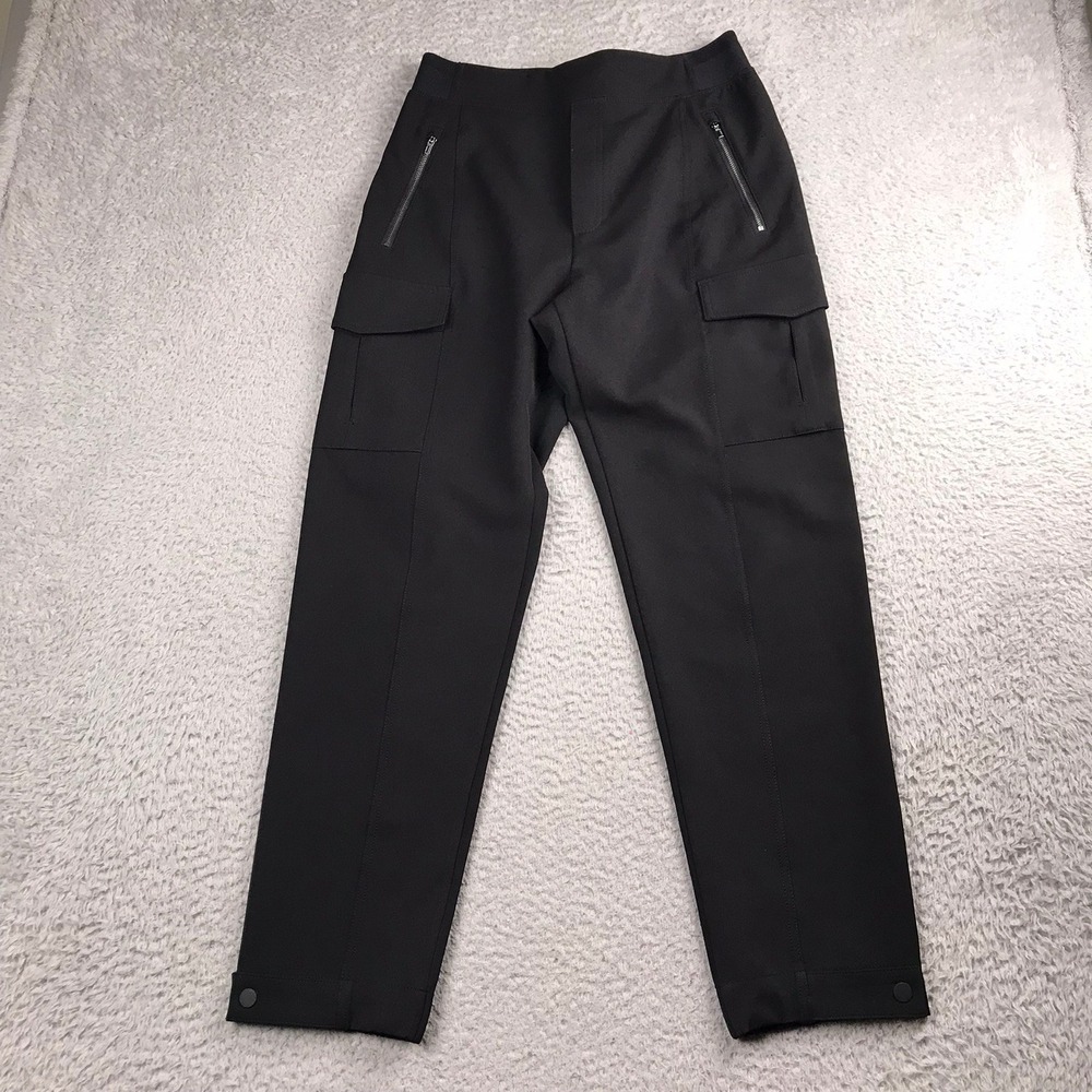Athleta Endless High Rise Cargo Pants Women 6 Black Pull On Tapered Stretch